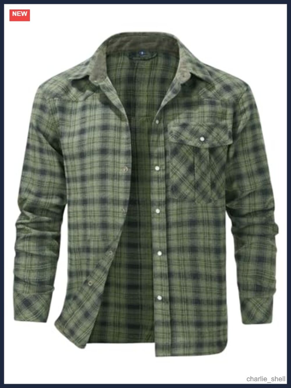 Men's Pearl Snap Flannel Checkered Western Cowboy Shirt
